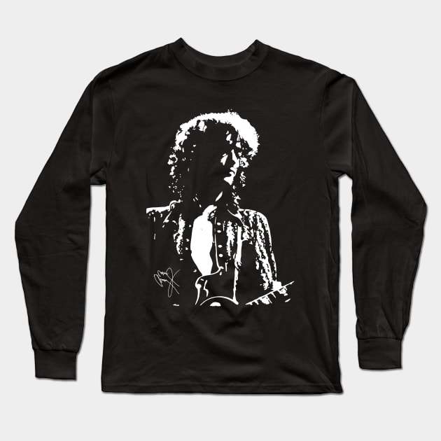 Jimmy Page Guitar 1 Long Sleeve T-Shirt by Playful Creatives